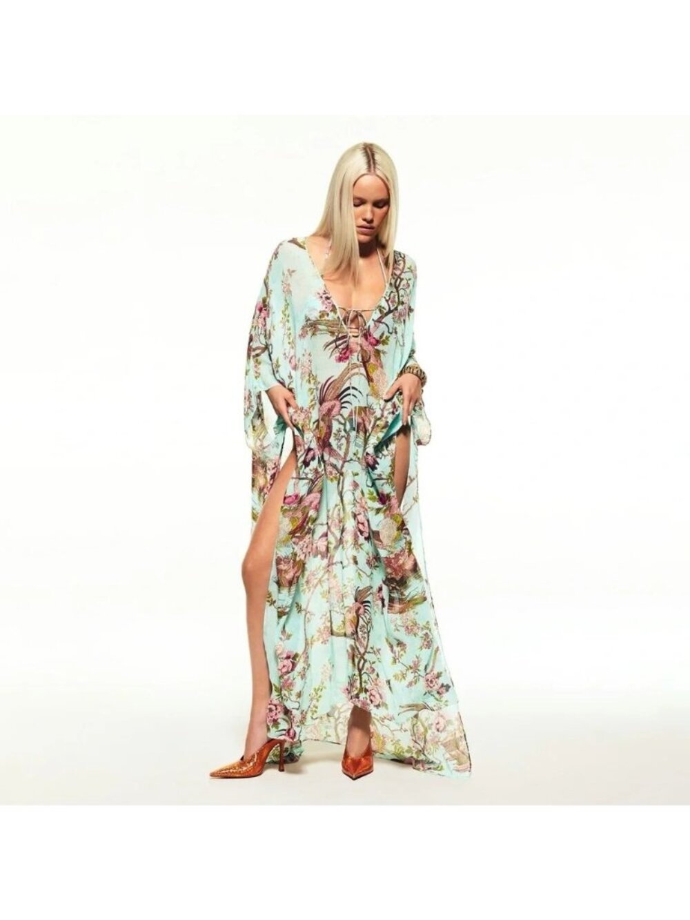 NWT SKIMS x ROBERTO CAVALLI FAGIANELLA KAFTAN LONG ROBE SZ 4X